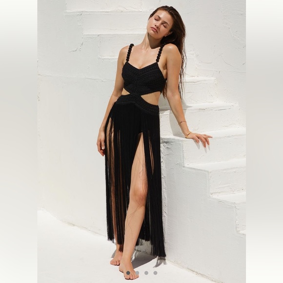 PatBO Dresses & Skirts - PatBO fringe beach dress NWT
